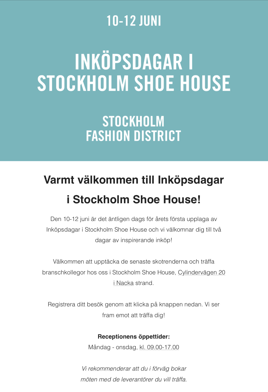 Inköpsdagar Stockholms Skohus